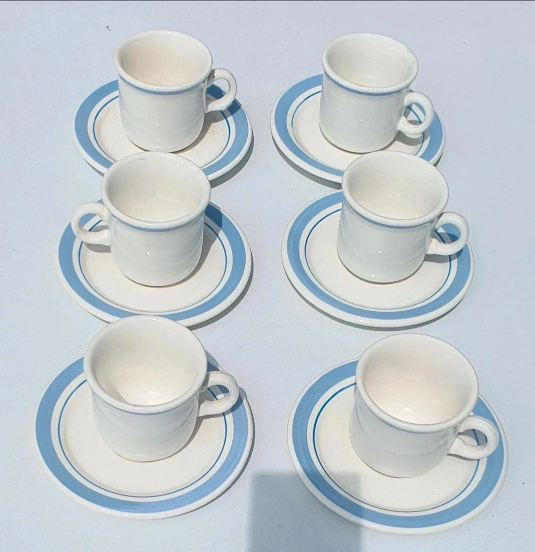 Lot of 6 coffee cups and saucers - Quadrifolio – photo 3